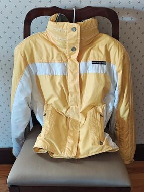 NILS Yellow and White Women's Ski Jacket Sz 8